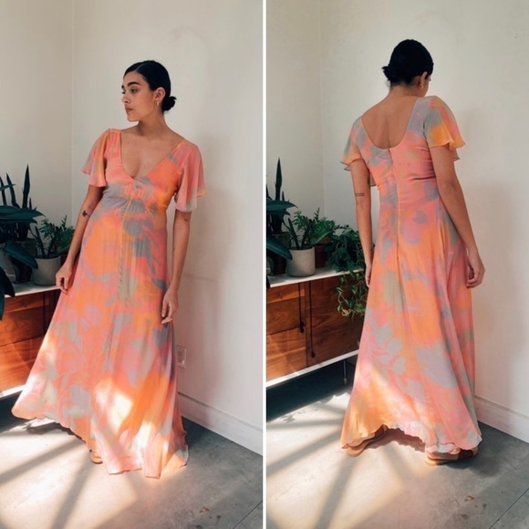 Veda Dress NWOT Corazon Crepe Dress Maxi Dress in Palma New Size Small New - Picture 1 of 11